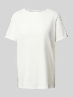 T-shirt z prążkowanym okrągłym dekoltem - Koszulki i topy damskie - miniaturka - grafika 1
