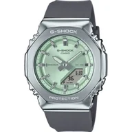 Zegarki męskie - Casio G-SHOCK zegarek srebrny z zieloną tarczą GM-S2110-3AER  - miniaturka - grafika 1