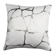 Poduszki dekoracyjne - Poduszka WUSTE 45 x 45 cm ecru/srebrny nadruk - miniaturka - grafika 1