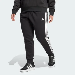 Spodnie Essentials 3-Stripes Fleece Slim (Plus Size) - Spodnie sportowe damskie - miniaturka - grafika 1