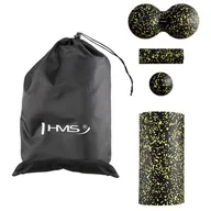 Platformy wibracyjne - FSBM04 BLACK-YELLOW SET ZESTAW DO MASAŻU WAŁKI/PIŁKI(4 szt) HMS - miniaturka - grafika 1