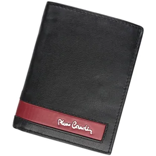 Pierre Cardin, Portfel skórzany męski, CB, Tilak26 326, czarny/czerwony, ochrona RFID - Portfele - miniaturka - grafika 1
