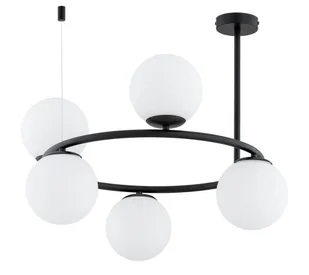 Ringo lampa wisząca 5xE14 czarna/biały 63257 - Lampy sufitowe - miniaturka - grafika 1