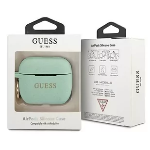 Guess GUACAPSILGLGN AirPods Pro cover zielony/green Silicone Glitter - Akcesoria do słuchawek - miniaturka - grafika 3