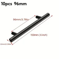 Inne - TEMU 10 zestawów uchwytów do mebli ze nierdzewnej w kształcie litery T, kwadratowe metalowe gałki do szafek kuchennych, wykończenie polerowane i - miniaturka - grafika 1