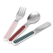 Sztućce dla dzieci - Petit Monkey - sztućce ze stali szlachetnej Królik i Krople - miniaturka - grafika 1