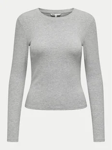 ONLY Bluzka Riley 15323159 Szary Slim Fit - Bluzki damskie - miniaturka - grafika 1