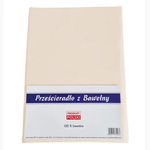 Prześcieradło bawełniane bez gumki 140x200 noris jasnobeżowe - Prześcieradła - miniaturka - grafika 1