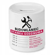 Skarbonki - SKARBONKA DLA BUDOWLAŃCA STAWKA GODZINOWA PREZENT z Nadrukiem ze Zdjęciem - miniaturka - grafika 1