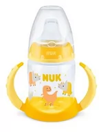 Kubki dla dzieci - NUK Butelka FC+ z PP 150ml do nauki picia z uchwytami i z wskaźnikiem temperatury (ustnik SILIKON niekapek) żółta 743943C - miniaturka - grafika 1