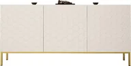 Komody - MEGSTYL KOMODA 160CM NA ZŁOTYCH NÓŻKACH - HEXA 2 biały mat - biały połysk - miniaturka - grafika 1