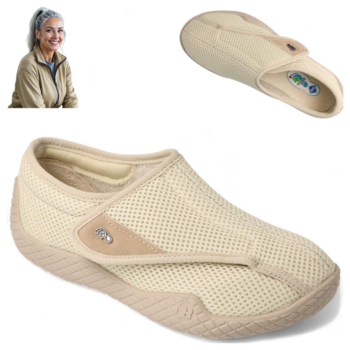 Wygodne buty Ortopedyczne damskie Rzep Dr Orto Kapcie Ciepłe Zdrowotne 40