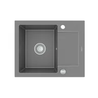 Zlewozmywaki - Mexen Enzo zlewozmywak granitowy 1-komorowy z krótkim ociekaczem 576 x 465 mm, szary - 6506571005-71 - miniaturka - grafika 1