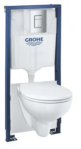 Grohe Solido - Zestaw do montażu podtynkowego, toalety Bau Ceramic i deski SoftClose, przycisk Skate Cosmopolitan, chrom 39586000 - Stelaże i zestawy podtynkowe do WC - miniaturka - grafika 1