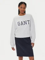 Bluzy damskie - Gant Bluza Logo 4200840 Szary Relaxed Fit - miniaturka - grafika 1