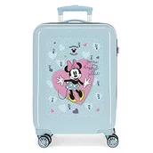 Walizki - Disney Minnie My Happy Place Walizka kabinowa Niebieski 38x55x20 cms Sztywne zapięcie z boku 34L 2 kg 4 koła Podwójne bagaż ręczny, niebieski, Maleta, Walizka kabinowa - miniaturka - grafika 1