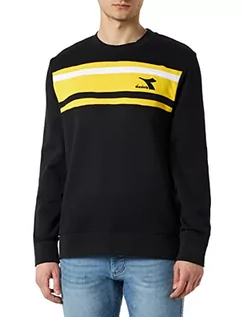 Bluzy męskie - Diadora Męska bluza Crew SLAM, czarna, XXL, czarny, XXL - grafika 1