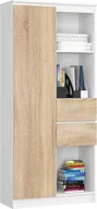 Regały - Elior Skandynawski regał do salonu biały + dąb sonoma - Avera 3X - miniaturka - grafika 1