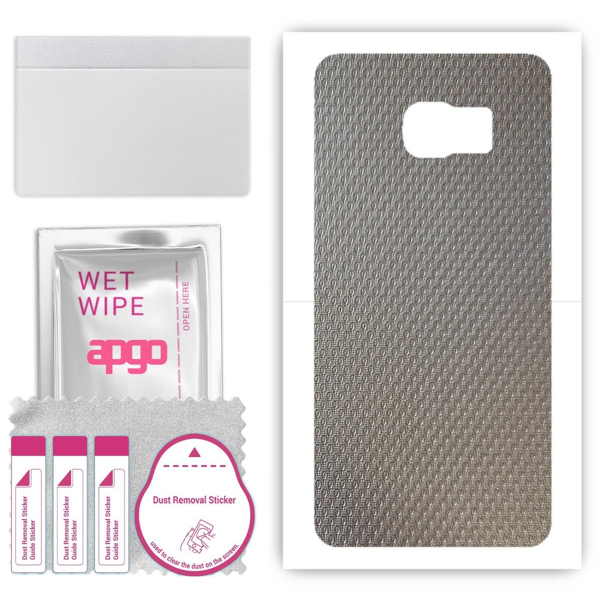 Folia naklejka skórka strukturalna na TYŁ do Samsung Galaxy S6 Edge Plus SM-G928F - Aluminium krople - apgo SKINS