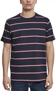 Koszulki męskie - Urban Classics Yarn Dyed Skate Stripe Tee T-Shirt męski, wielokolorowy (Midnightnavy/Red 02052), S - grafika 1