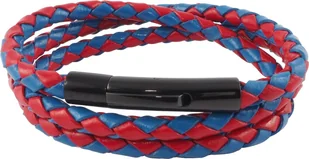 Skórzany naszyjnik skórzany pasek 4 mm męski naszyjnik czerwony / niebieski 17-100 cm długości z zapięciem dźwigniowym czarny pleciony, długość: 18 centymetrów - Naszyjniki męskie - miniaturka - grafika 1