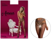 Rajstopy - Beżowe rajstopy z koronką dziurą w kroku 30 den 3-4 Suntan Beige - miniaturka - grafika 1