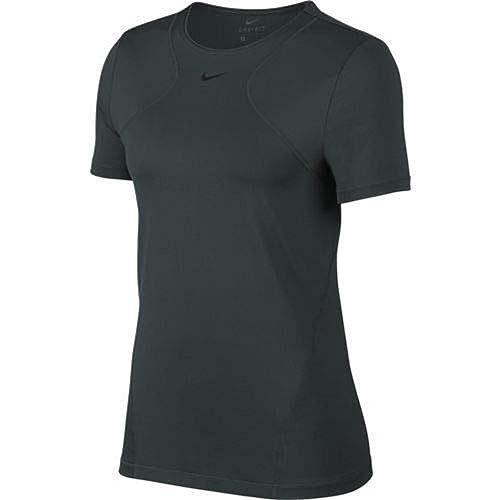 Nike Damska koszulka z siateczki W Np Top Ss All Over Zewnętrzny zielony/czarny S