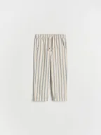 Spodenki dla niemowląt - Reserved - Bawełniane spodnie w paski - jasnoniebieski - miniaturka - grafika 1