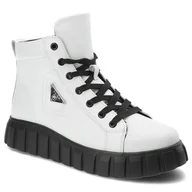 Botki damskie - Białe Botki Filippo Modne Obuwie Damskie - miniaturka - grafika 1