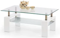 Inne meble do salonu - Nowoczesna Ława Biały Szklana Połysk E5-D87 - miniaturka - grafika 1