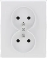 Gniazdka elektryczne - Timex JOWISZ Gniazdo podwójne z/u natynkowe białe GNt-6 Jw - miniaturka - grafika 1