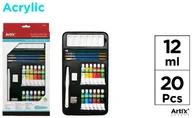 Farby i media malarskie - Zestaw farb akrylowych z przyborami 20el - miniaturka - grafika 1