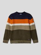 Swetry dla chłopców - Sweter z dzianiny w stylu Colour Blocking - miniaturka - grafika 1