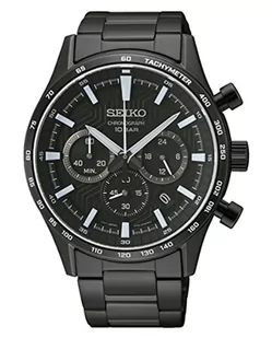 Zegarek Seiko analogowy SSB415P1 czarny - Zegarki męskie - miniaturka - grafika 1