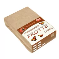 Prześcieradła - Prześcieradło frotte z gumką KARO 200x220 cm, beżowe ciemne 010 grube 200g/m2 - miniaturka - grafika 1