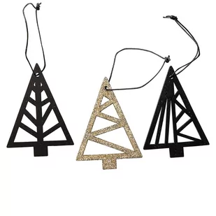 ZAWIESZKI DREWNIANE CHOINKI 9X18 CM KOMPLET 3 SZT. - Ozdoby bożonarodzeniowe - miniaturka - grafika 1