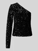 Bluzki damskie - Bluzka na jedno ramię z cekinowym obszyciem model ‘STELLA’ - miniaturka - grafika 1