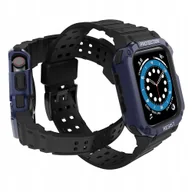 Akcesoria do smartwatchy - Protect Strap Opaska Z Etui Do Apple Watch 7/6/5/4/3/2/SE 41/40/38MM Czarny - miniaturka - grafika 1