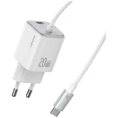 Ładowarki do telefonów - Ładowarka sieciowa USAMS JC Series CC261 20W GaN Mini Fast Charger 2xUSB-C biały - miniaturka - grafika 1