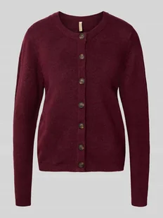 Kurtka z dzianiny z okrągłym dekoltem model ‘ORLEAN’ - Swetry damskie - miniaturka - grafika 1