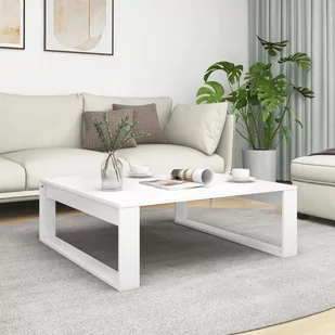 Lumarko Stolik kawowy, biały, 100x100x35 cm, materiał drewnopochodny - Ławy i stoliki kawowe - miniaturka - grafika 1