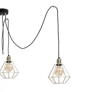 LAMPA wisząca KET560 industrialna OPRAWA metalowy ZWIS pająk spider klatki złote czarne - Oprawy, klosze i abażury - miniaturka - grafika 1