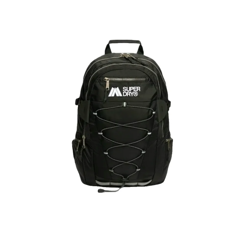 Plecak Superdry outdoor 28L czarny z wieloma kieszeniami i regulowanymi paskami