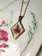 Naszyjniki - Przepiękny naszyjnik z bukietem kwiatów - idealny prezent - miniaturka - grafika 1