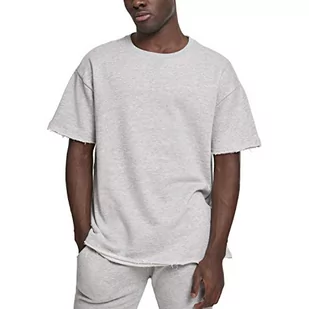 Urban Classics T-shirt męski Herringbone Terry Tee z otwartymi szwami, szary (Lightgrey 00143), L - Koszulki męskie - miniaturka - grafika 1
