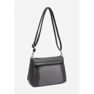 Torebki damskie - Modna Elegancka Listonoszka Torebka Damska LUIGISANTO Szara Z Zamszem - miniaturka - grafika 1