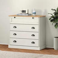 Komody - vidaXL Komoda VIGO, biała, 80x40x76 cm, lite drewno sosnowe - miniaturka - grafika 1