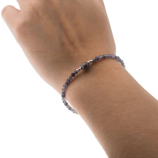 Skorulski Jewellery, Bransoletka, Iolit cięte kulki i srebro-18,5 cm - Bransoletki - miniaturka - grafika 1
