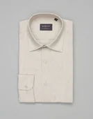 Koszule męskie - koszula flumeri 00510 długi rękaw beżowy slim fit - miniaturka - grafika 1