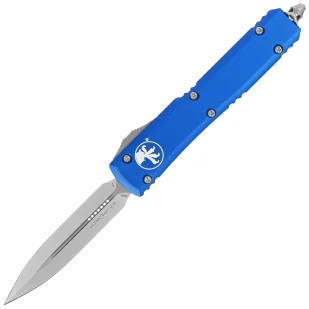 Nóż automatyczny OTF Microtech Ultratech D/E Navy Blue Aluminium, Stonewashed M390 by Tony Marfione (122-10NA) - Noże - miniaturka - grafika 1